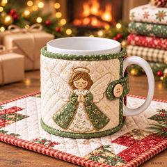 DIY Christmas Mug Cozy Sewing Kit - Handmade Holiday Coffee Sleeve Craft