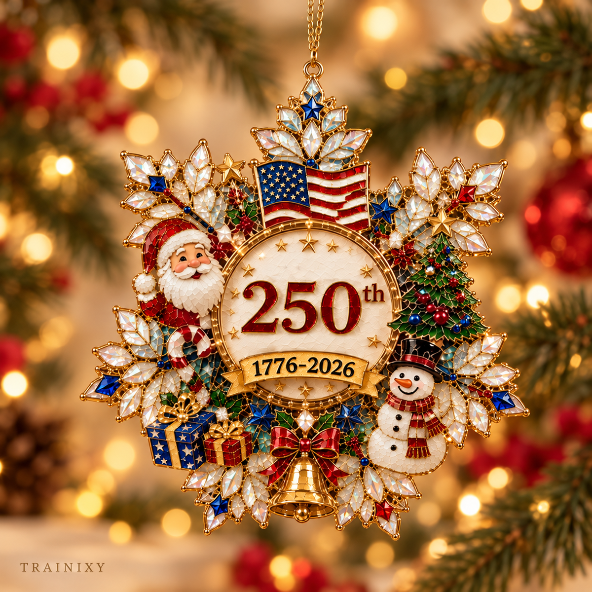 USA 250th Anniversary Christmas Ornament — 1776–2026 Commemorative Keepsake