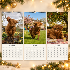 2027 Grumpy Highland Cows Wall Calendar