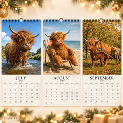 2027 Grumpy Highland Cows Wall Calendar