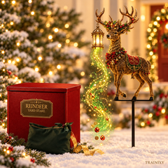 Enchanted Starlight Reindeer Yard Stake – 3D Lighted Outdoor Christmas Decor