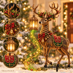 Enchanted Starlight Reindeer Yard Stake – 3D Lighted Outdoor Christmas Decor