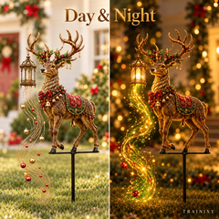 Enchanted Starlight Reindeer Yard Stake – 3D Lighted Outdoor Christmas Decor