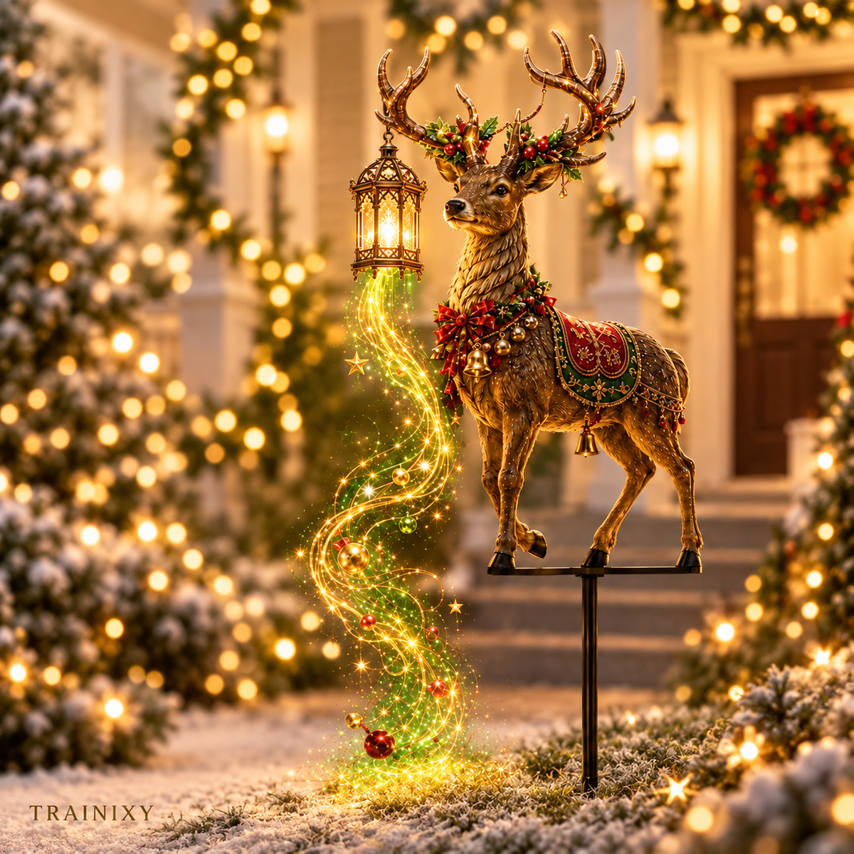 Enchanted Starlight Reindeer Yard Stake – 3D Lighted Outdoor Christmas Decor
