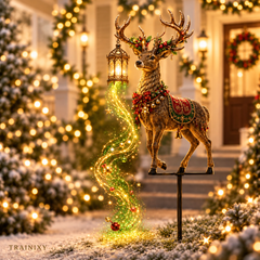 Enchanted Starlight Reindeer Yard Stake – 3D Lighted Outdoor Christmas Decor