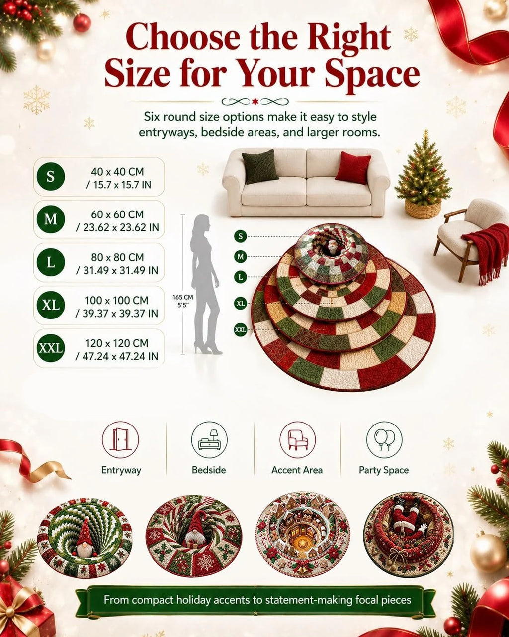 3D Christmas Gnome Optical Illusion Round Rug | Fun Festive Home Decor Must‐Have