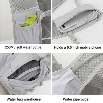 Running Hydration Vest Backpack for Hiking Cycling Marathon Lightweight Water Chest Pack With Phone Storage Pocket