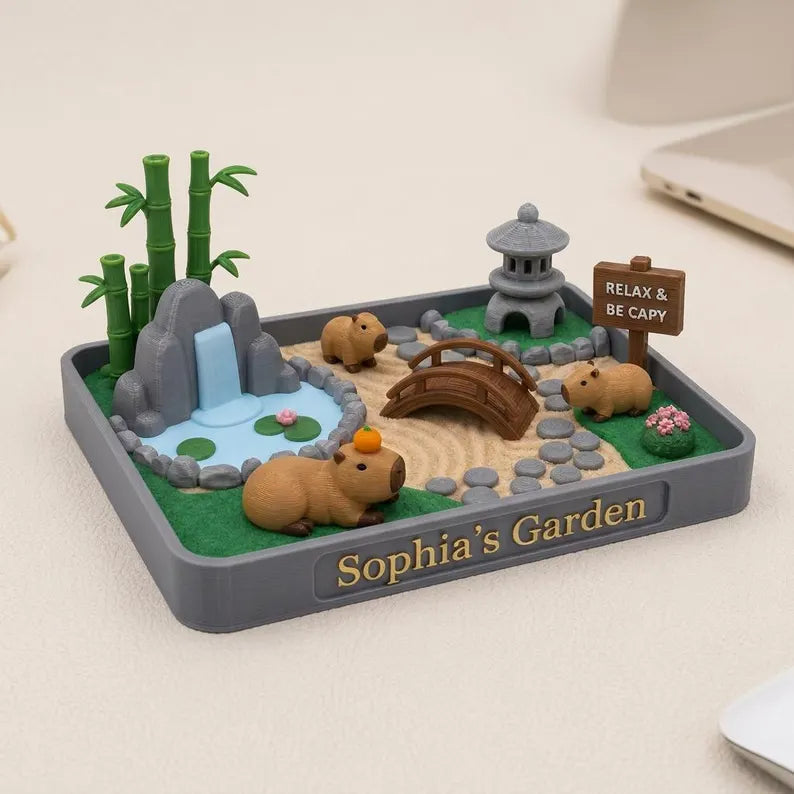 Personalized Capybara Halloween Zen Garden