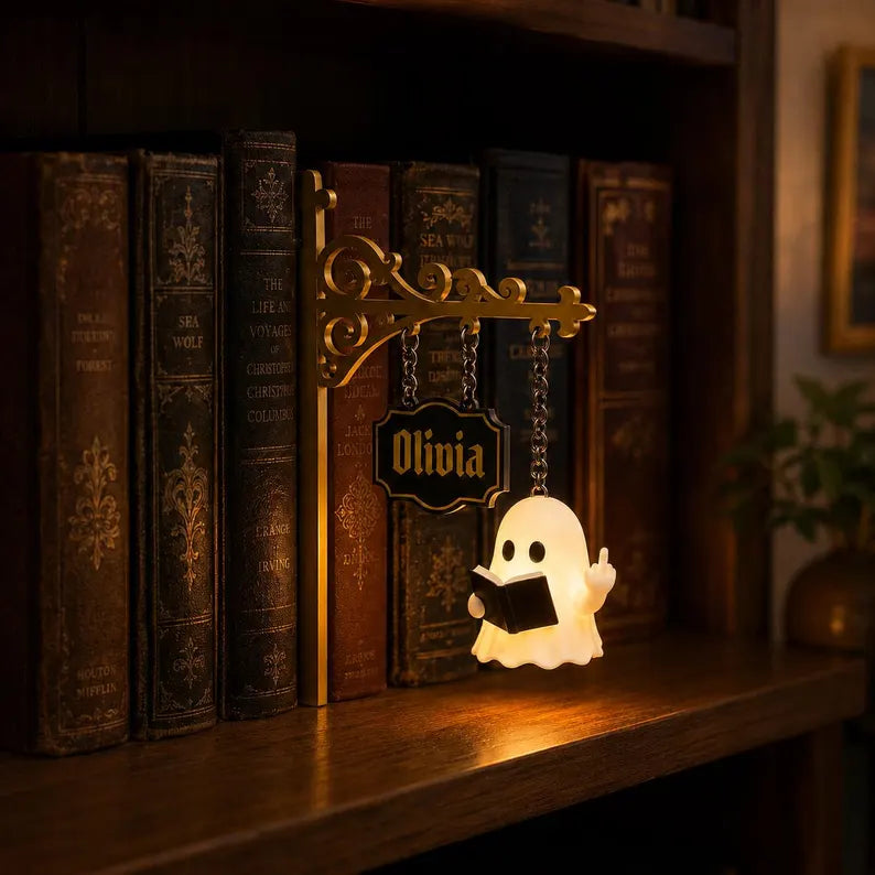 Personalized 3D Printed Gothic Bookshelf Lamp
