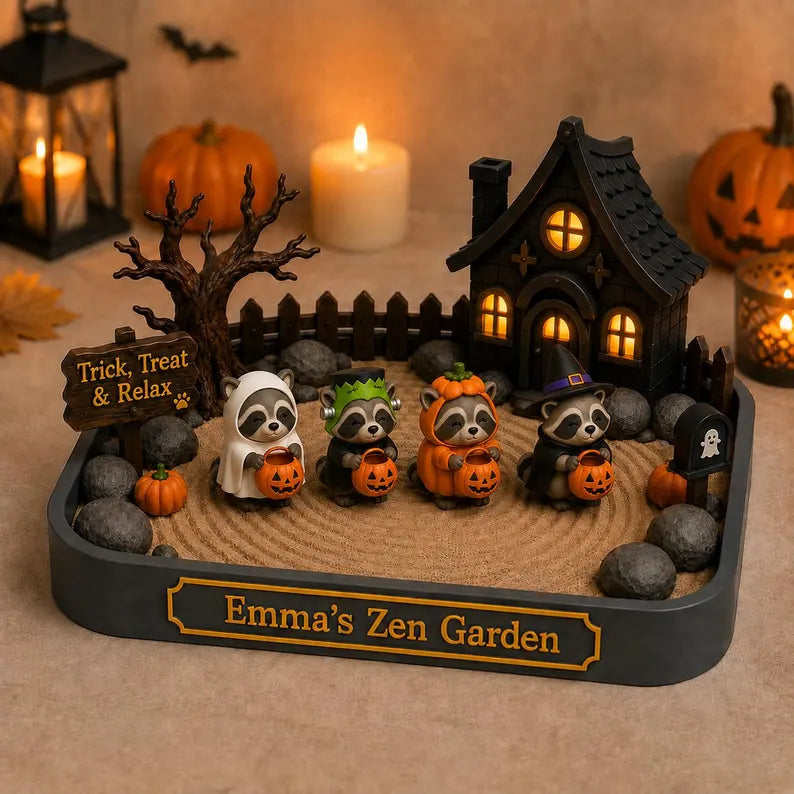 Personalized Capybara Halloween Zen Garden