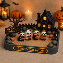 Personalized Capybara Halloween Zen Garden