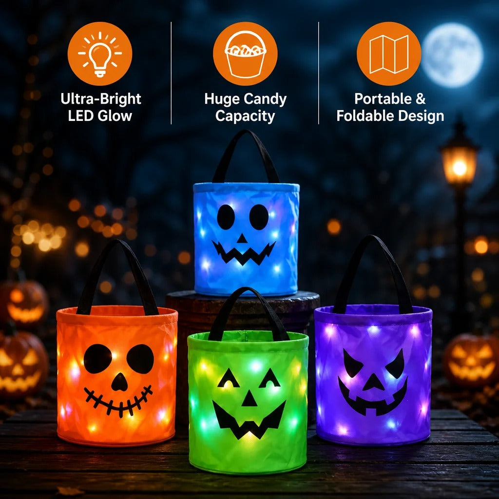Halloween Luminous Pumpkin Candy Bucket