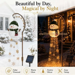Holiday Magic Waterfall Solar Garden Stakes – Animated Christmas Pathway Decor