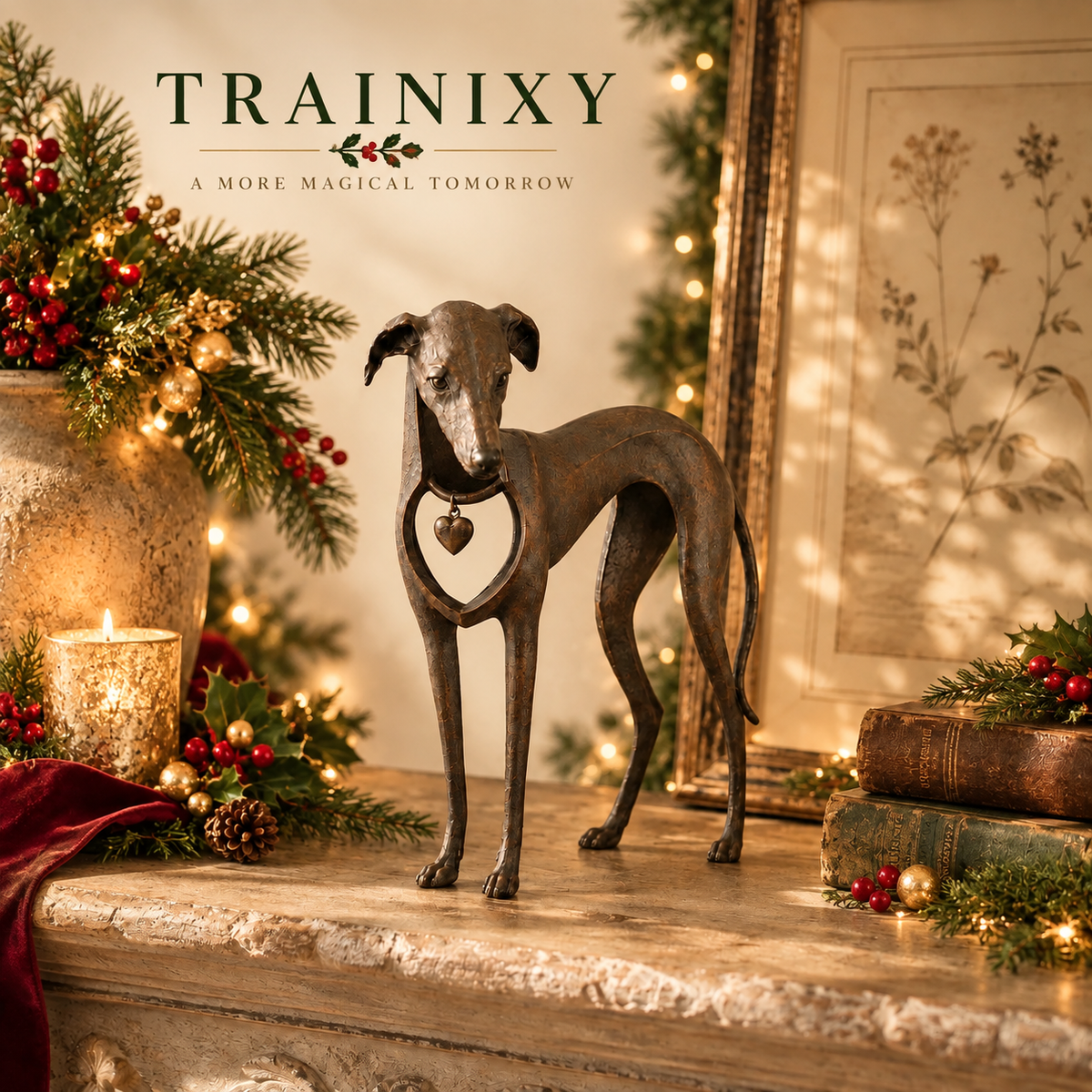 Vintage Iron Sighthound Dog Sculpture