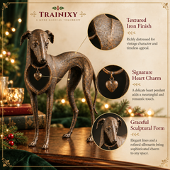 Vintage Iron Sighthound Dog Sculpture