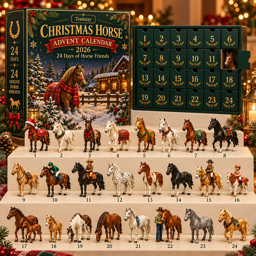 24-Day Holiday Horse Advent Calendar – Collectible Horse Figures Gift for Kids & Horse Lovers