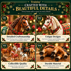 24-Day Holiday Horse Advent Calendar – Collectible Horse Figures Gift for Kids & Horse Lovers